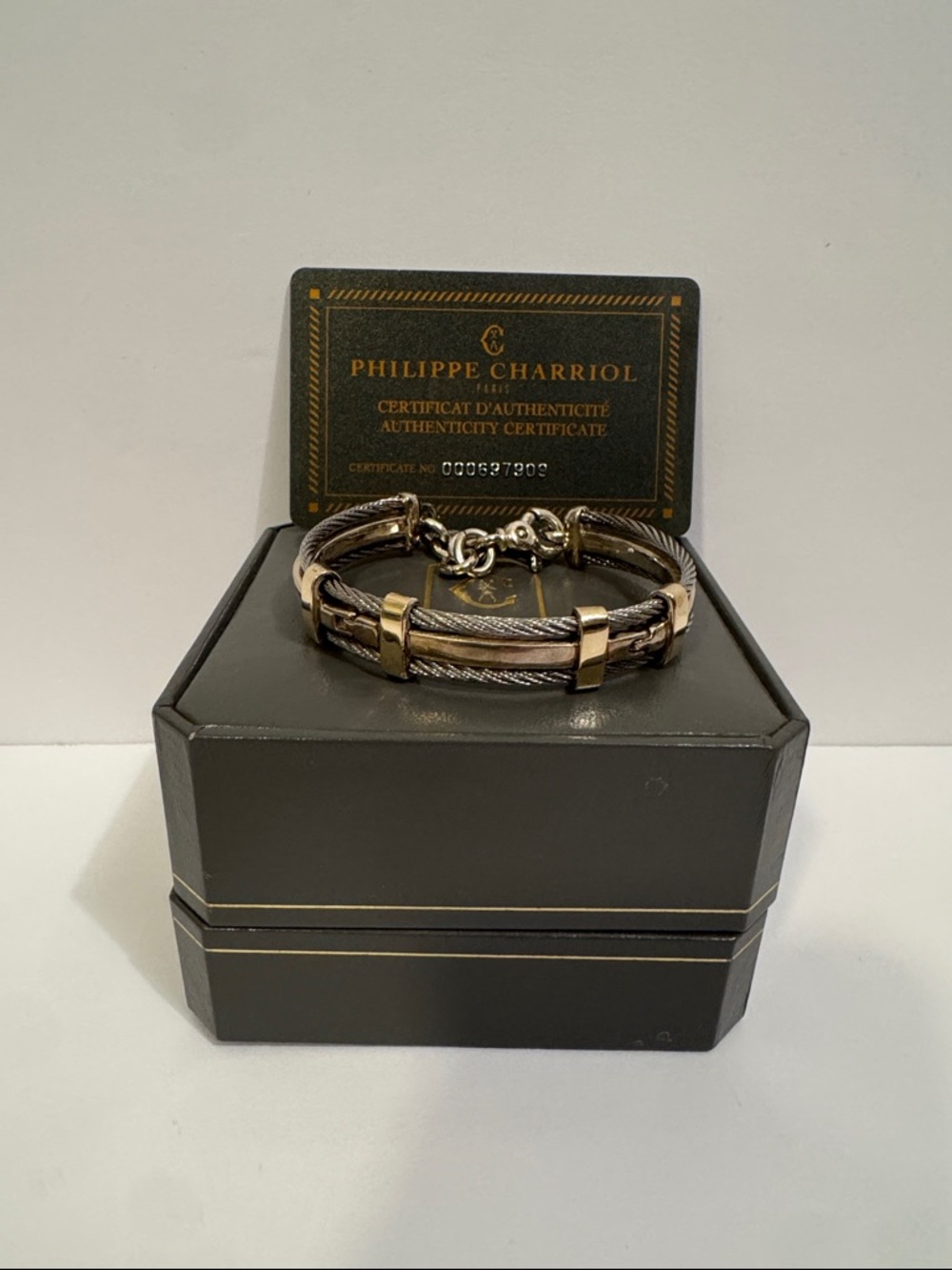 Philippe Charriol Two-Tone Adjustable Cable Bracelet